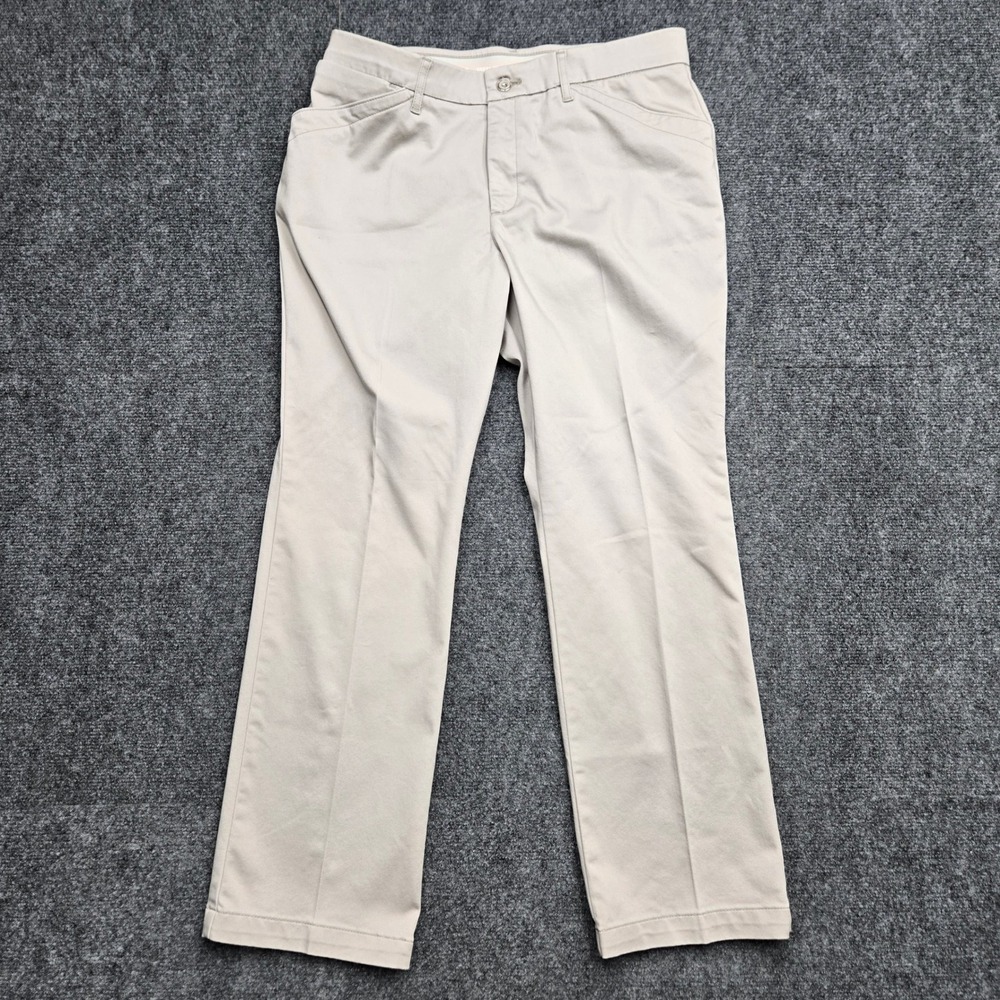 Lee Total Freedom Khaki Pants Womens 12P Tan Straight Leg Stretch 463411F